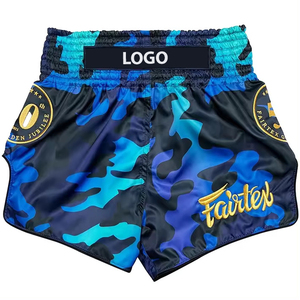 Vente chaude 100% Polyester Muay Thai Court Unisexe Sublimation Impression MMA Kick Boxing Compression Court Logo Personnalisé Vêtements De Sport - Product Image 1
