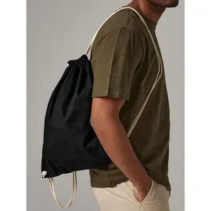 Borsa Sportiva Sostenibile in Cotone Riciclato, Sacca Promozionale con Coulisse per Merchandising Eco-consapevole - Product Image 1