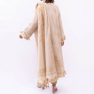 2025 pakistanais haute qualité lin coton femmes Salwar Kameez robe conception personnalisée soie fête porter nouveau Style - Product Image 2