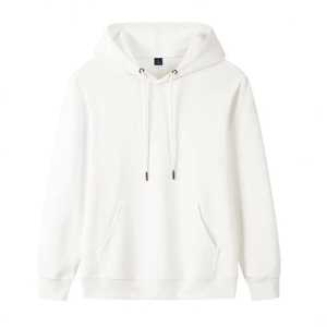 100% coton sweats à capuche blanc épais polaire poids lourd sweats à capuche surdimensionnés impression personnalisée Logo hommes sweats à capuche et sweat-shirts - Product Image 2