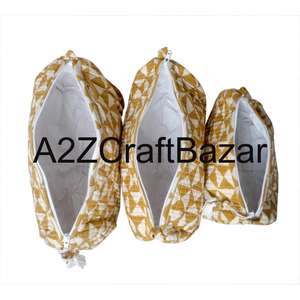 Eco-Friendly Cotton Fabric Vintage Soft Handle Cosmetic Bags Tassel Zipper Closure Fashion Design Reusable Lightweight - Product Image 6