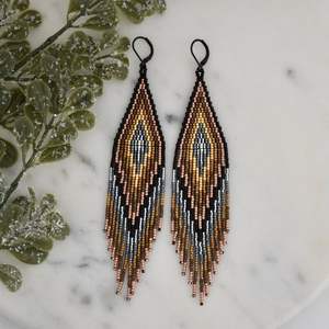 Pendientes de cuentas de semillas de cristal tejidos a mano informales diarios, joyería de estilo bohemio con borla larga para mujer - Product Image 6