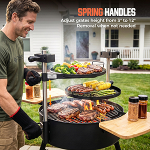 Barbecue argentin Santa Maria sur mesure OEM ODM en acier inoxydable avec grille relevable, robuste, pour charbon de bois et feu de bois, avec rôtissoire - Product Image 3