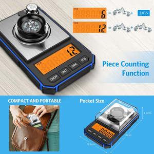 50g 0.001g High Accuracy <b>Digital</b> Display Milligram Jewelry & Gold Diamond <b>Pocket</b> <b>Scale</b> Portable - Product Image 3