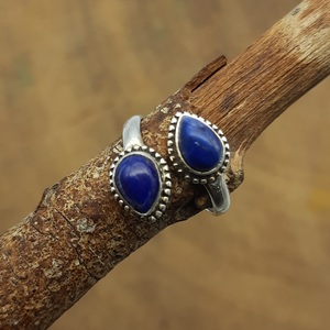 925 argent réglable lunette réglage bohème Rave double Lapis Lazuli et poire coupe diamant pour mariages fêtes anniversaires - Product Image 6