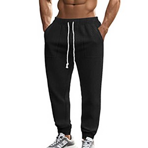 Pantalones largos informales para hombre con diseño de logotipo personalizado OEM, pantalones de chándal ligeros de poliéster impermeables transpirables, hip-hop transfronterizo de primavera - Product Image 4