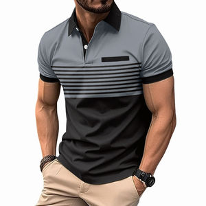 Polo bordado para hombre de manga corta de algodón de impresión personalizada de lujo Pima algodón Polo camiseta Casual Fit - Product Image 4