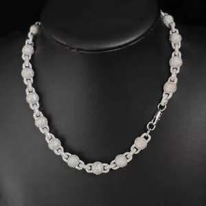 Hip Hop 925 <b>Silver</b> Moissanite Diamond Tennis Chain 18k White Gold Iced Out <b>Bracelet</b> <b>Necklace</b> Fine Jewelry <b>Sets</b> for Men Women - Product Image 6