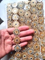 Perles de cristal, motif animal, strass, garniture en dentelle, ruban métallique 20 mm, tissu métallisé, fait main, image personnalisable, robes pour femmes