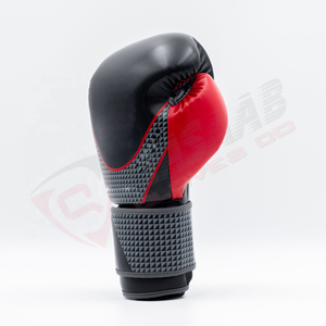 Gants de boxe professionnels Offre Spéciale Logo imprimé en cuir PU doigt complet noir rouge tailles 16oz pour adultes gants de boxe en gros - Product Image 2