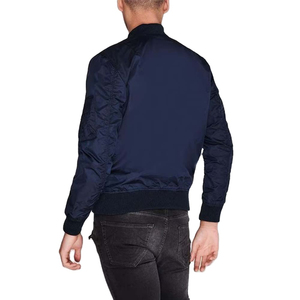 Veste bomber en toile personnalisable pour homme, col montant, logo sur le devant, fermeture éclair de haute qualité, vente chaude, idéale pour les services OEM - Product Image 3