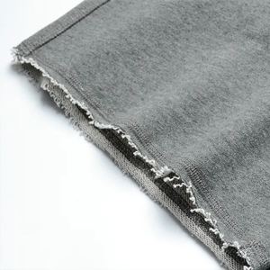 100% coton gris chiné bord brut grande taille hommes sweat-shirt respirant haute rue Style taille moyenne fermeture élastique poche - Product Image 5