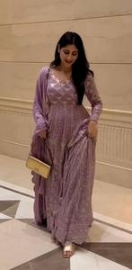 Lanzamiento de un nuevo diseñador Party Wear Look Gown Bottom y Dupatta Faux Georgette con bordado pesado Trabajo de secuencia de 5 mm - Product Image 2