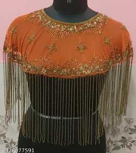 ชุดเดรสแขนยาวปักเลื่อมประดับลูกปัดชุดเดคโคพร้อมผ้าคลุมไหล่สำหรับออกงาน - Product Image 1