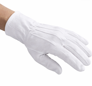 Gants formels en cuir blanc pour homme, anti-écrasement, poignets droits, pour cérémonie et usage quotidien, surface texturée, ajustement flexible - Product Image 1