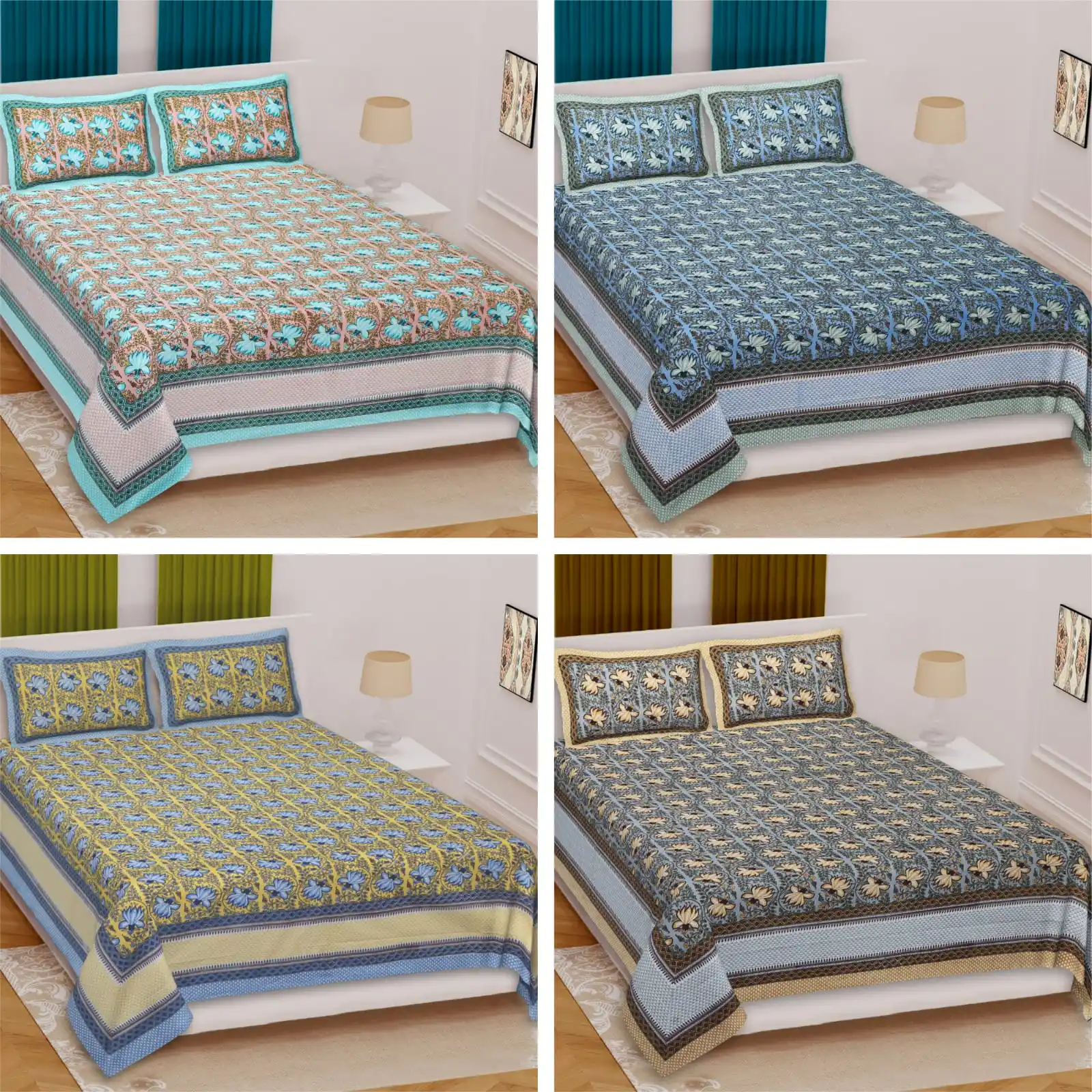 Komfortabler Schlaf: Delight's King-Size-Bettwäsche aus Reiner Baumwolle mit genähteten Seiten (93 × 108)