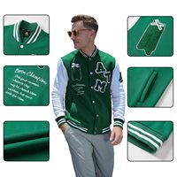 Chaqueta con letras de lana bordada de chenilla pesada de algodón 100% personalizada para hombres, chaqueta universitaria de béisbol Varsity