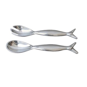 High Quality Metal Stainless Steel <b>Black</b> Salad Server or Salad Spoons For Home And Restaurant Flatware Modern Serving Set - Product Image 6