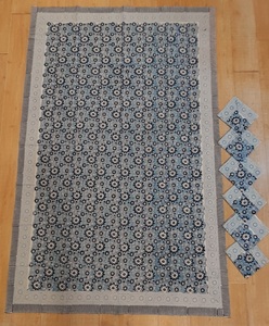 Napperon de table à manger matelassé en coton imprimé marbre Tie Dye coloré pour mariage, célébration de fête à la maison, napperons de table - Product Image 1