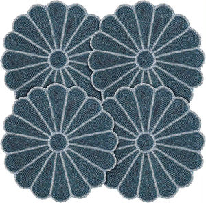 Hermoso mantel Individual diseño Floral bordado cuentas de piedra posavasos calidad Superior decoración de comedor esteras por Axiom Home Accents - Product Image 2