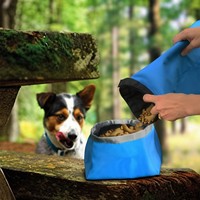 Bol pour chien portable, pliable, moderne et élégant, imperméable, écologique, récipient pour l'eau et la nourriture pour animaux de compagnie, voyage, randonnée, camping