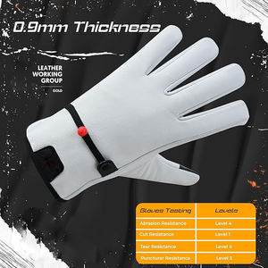 Guantes de trabajo de cuero para hombre-Guantes de trabajo de construcción y patio-Guantes de seguridad resistentes a pinchazos para paisajismo y uso al aire libre - Product Image 3