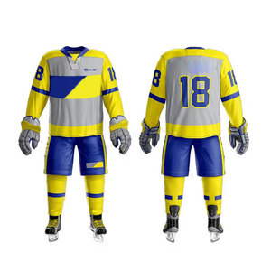 Uniforme de hockey sur glace 100% Polyester vêtements de sport maillot d'équipe uniforme de hockey sur glace uniforme de hockey sur glace de qualité supérieure - Product Image 1