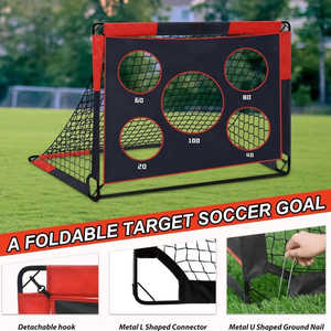 Red de Entrenamiento 2 en 1 Desmontable de Tela Oxford, Mini Portería de Fútbol Plegable con Múltiples Orificios para Práctica de Fútbol - Product Image 6