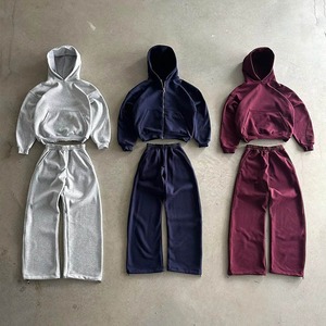 Sweat-shirt ample uni épais 500/400 g/m², sweat-shirt en coton pour homme, sweat-shirt en molleton surdimensionné, fabricant de sweat-shirt personnalisé, sweat-shirt lourd, sweat-shirt court - Product Image 6