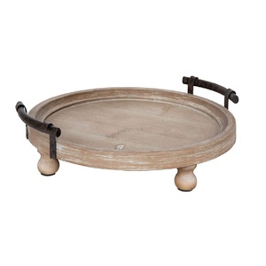 Bandeja de servicio de hoteles de gran calidad más vendida Bandejas de madera de calidad superior con forma de gran tamaño con asas de metal - Product Image 2