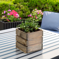 WCB0005RC Kotak Anggur Kayu Pinus Rustic - Pot Taman Luar Ruangan - 5 Inci