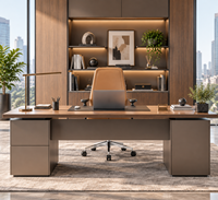 Chaise de bureau de luxe en cuir, chaise de direction à dossier haut, chaise de bureau en cuir PU, chaise pivotante confortable pour les réunions