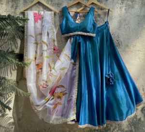 Lehnga Choli สำหรับผู้หญิงอินเดียติดต่อจากอินเดีย - Product Image 2