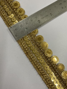 Indian Silver Metallic Glittered Sequin Embroidery Eco-Friendly 2 Inch Lace Trim for Women's Bags and Purse Deals in Wholesale - Product Image 4