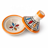 Mini Tajine Marocain Traditionnel Fait Main en Céramique et Émail, Dessinées à la Main pour le Service d'Épices et Fruits Secs – Cadeau d'Art de Collection