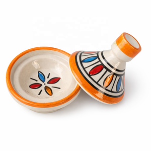 Moroccan Mini Ceramic & Enamel Traditional Handmade Tajine Hand Drawing for Spices Nuts Serving-Art Collectible Gift - Product Image 2