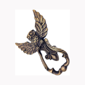 Antique Owl Door Knocker | Vintage Metal Entry Handle | Decorative <b>Rustic</b> Home Accent | Farmhouse Wall Door Hardware Decor - Product Image 3