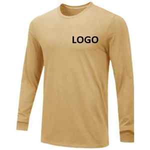 2025 à manches longues t-shirts hommes coupe décontractée à manches longues automne hiver respirant coton décontracté jaune chemise à manches longues - Product Image 2