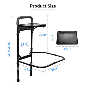 Barre d'appui de lit avec table pliable et lumière à capteur de mouvement pour personnes âgées, handicapées, soins à domicile, modèle KDB Health KDB-504D - Product Image 3
