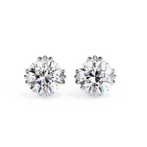 Pendientes Personalizados de Oro Sólido de 14K con Diamantes Cultivados en Laboratorio, Corte Brillante Redondo, Certificados por IGI - Product Image 2