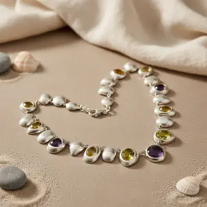 "สร้อยคอคริสตัล925อัญมณีเงินสำหรับผู้หญิงเครื่องประดับแฟชั่น" - Product Image 3