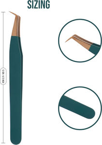 Juego de Pinzas para Extensión de Pestañas de Acero Inoxidable con Punta de Fibra de Volumen de Grado Profesional, Antimagnéticas, Puntas Ultrafinas para Volumen - Product Image 6