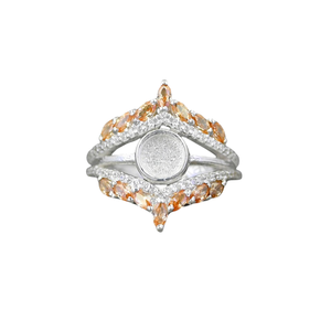 แหวนเงินแท้ 925 ทำมือ ประดับด้วยซิทรินทรงมาร์ควิส 6 มม. แหวนซ้อนได้ คุณภาพสูง สำหรับเก็บรักษาอัฐินมแม่  พร้อมถุงใส่เครื่องประดับ - Product Image 1