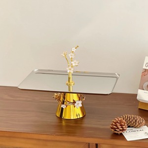 Plat moderne à double couche avec une brillance métallique rehausse la fraîcheur perçue des aliments, notamment des fruits et des pâtisseries. - Product Image 3