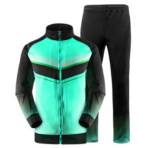 Conjunto de chándal de sublimación personalizado transpirable para hombres, ropa deportiva de manga larga con cremallera completa amarilla y negra, ropa de equipo de Fitness, chándales - Product Image 4