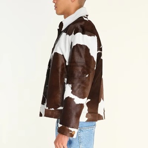Veste en cuir de vache pour hommes à design personnalisé 2025 Streetwear d'hiver respirant et lourd meilleure vente de veste de rue principale - Product Image 5
