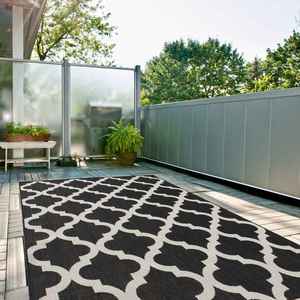 <b>Outdoor</b> Reversible Braided <b>Rug</b> Washable Polypropylene Classic Black 400B - Product Image 6