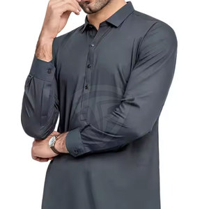Luxe Hommes Shalwar Kameez Vêtements traditionnels pakistanais Tissu en coton Prêt à porter Vente en gros - Product Image 2