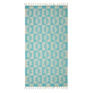 Serviette turque en tissu éponge Mirror, motif étoile jacquard, 36x66 pouces - Product Image 5