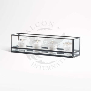 เชิงเทียนแก้วทรงสี่เหลี่ยมผืนผ้าสำหรับตกแต่งงานแต่งงานรูปทรงเรขาคณิต - Product Image 1